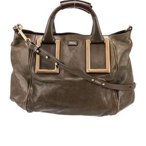 VINTAGE Chloe Olive Leather Tote Bag